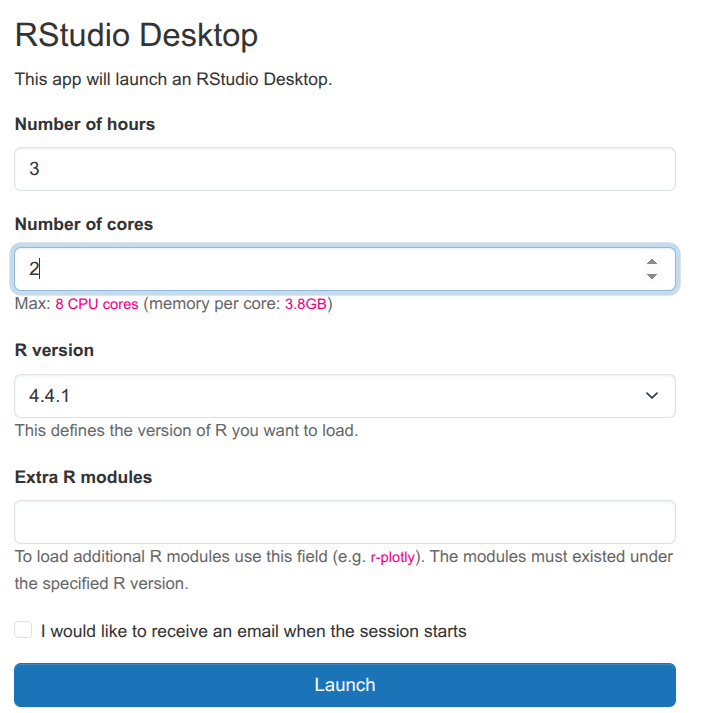 RStudio Form